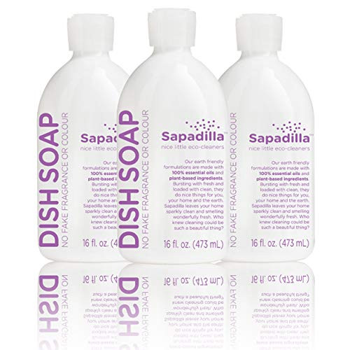 Sapadilla Sweet Lavender  Lime Biodegradable Liquid Dish Soap 16 Ounce Pack of 3