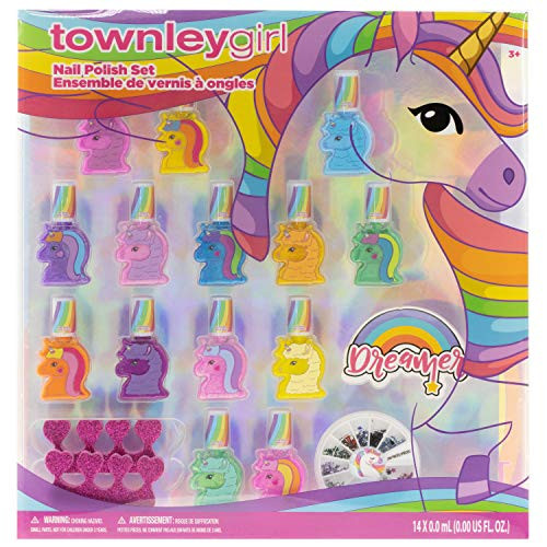 Townley Girl Unicorns and Llamacorns Non-Toxic Peel-Off Nail Polish Set for Girls Glittery and Opaque Colors with Nail Gems and Toe spacers Ages 3 for Parties Sleepovers and Makeovers Townley Girl Unicorns and Llamacorns Non-Toxic Peel-Off Nail Polish Set for Girls Glittery and Opaque Colors with Nail Gems and Toe spacers Ages 3 for Parties Sleepovers and Makeovers