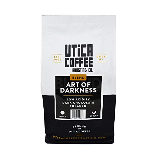 Utica Coffee Roasting Co_ The Art Of Darkness  Specialty Dark Roasted Ground Coffee  16 OZ Reclosable Bag