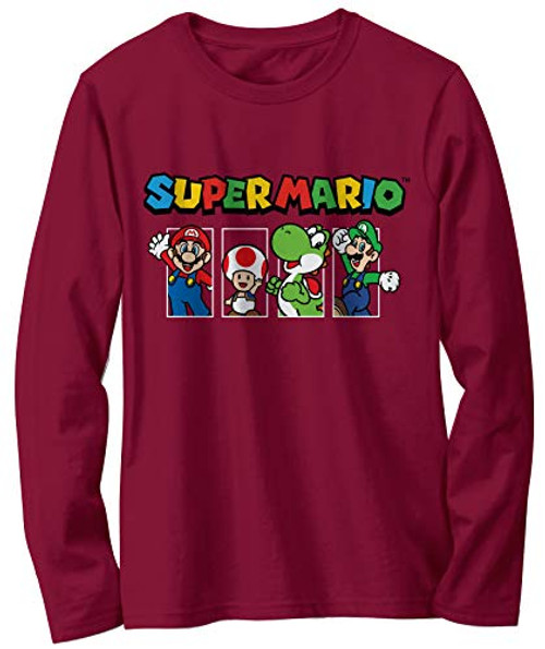 Nintendo Boys Super Mario Kart Long Sleeve Graphic Tee Shirt Top 1012 Maroon Nintendo Boys Super Mario Kart Long Sleeve Graphic Tee Shirt Top 1012 Maroon