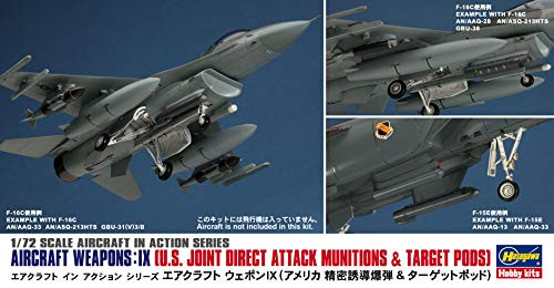 Hasegawa US Aircraft Weapons IX - US Joint Direct Attack Munitions  and  Target Pods 172 Scale Aircraft in Action Series Accessory Model KitItem  35114