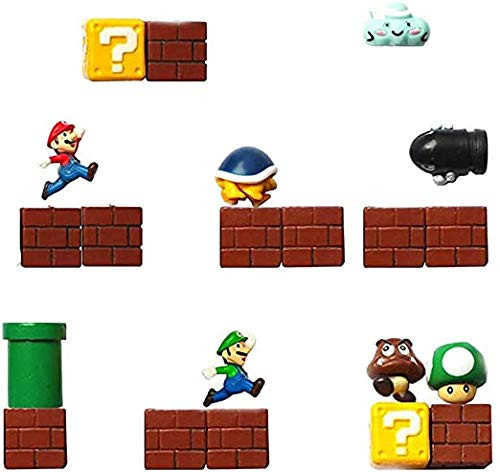 21 PCs Super Mario Bros Fridge Magnets Resin 3D Cute Mario Magnets Christmas Toys for Kids