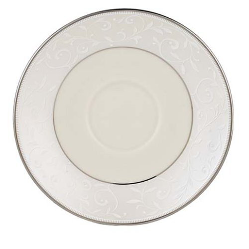 Lenox Pearl Innocence Platinum Banded Ivory China Saucer
