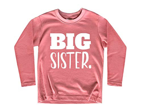 Big Sister Shirt Big Sister Announcement Toddler Shirts Promoted to Girls Outfit Mauve - Long Sleeve 2 Years