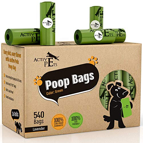 Active Pets Dog Poop Bag Extra Thick Dog Waste Bags Leak-Proof Dog Bags For Poop Easy-Tear Dog Poop Bags Strong Doggy Poop Bags Lavender-Scented Dog Waste Bags Eco-Friendly Doggie Bags For Poop