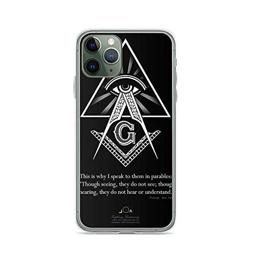 Ddftet Compatible with iPhone 11 Pro Max Case Masonic Road Freemason Compass Pure Clear Phone Cases Cover