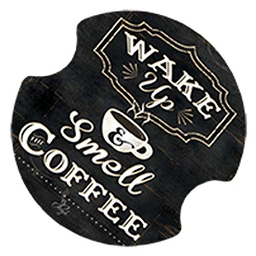 Thirstystone Carster Wake Up and Smell The Coffee Coasters, Multicolor