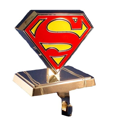 Superman Kurt Adler Logo Stocking Hanger, Silver