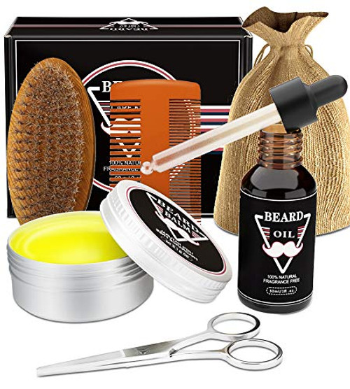Beard Grooming Kit for Men - Beard Growth Kit with Beard Oil Beard Balm Beard Brush Beard Comb Beard Scissor Storage Bag Beard Care Kit Gifts for Men Dad Him Boyfriend Husband Brother Beard Grooming Kit for Men - Beard Growth Kit with Beard Oil Beard Balm Beard Brush Beard Comb Beard Scissor Storage Bag Beard Care Kit Gifts for Men Dad Him Boyfriend Husband Brother