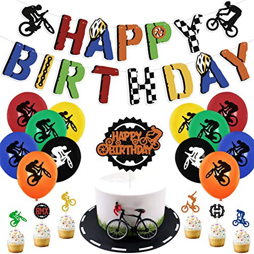 Bike Birthday Party Decorations BMX Bday Banner Biking Cake Topper Bicycle Poses Cupcake Toppers Latex Balloons Extreme Sports Fans Birthday Party Supplies Bike Birthday Party Decorations BMX Bday Banner Biking Cake Topper Bicycle Poses Cupcake Toppers Latex Balloons Extreme Sports Fans Birthday Party Supplies