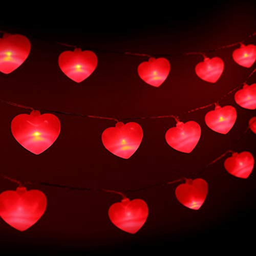 Mudder Valentine Red Heart String Light 10 Feet 20 LED Heart Fairy String Light Battery Operated Heart Light Romantic Heart Light Decoration for Wedding Anniversary Birthday Home Classroom Party Mudder Valentine Red Heart String Light 10 Feet 20 LED Heart Fairy String Light Battery Operated Heart Light Romantic Heart Light Decoration for Wedding Anniversary Birthday Home Classroom Party