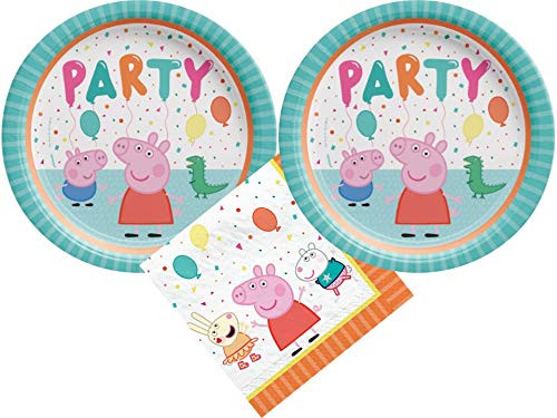Peppa Pig Party Supplies Bundle with Plates and Napkins for 16 Guests Peppa Pig Party Supplies Bundle with Plates and Napkins for 16 Guests