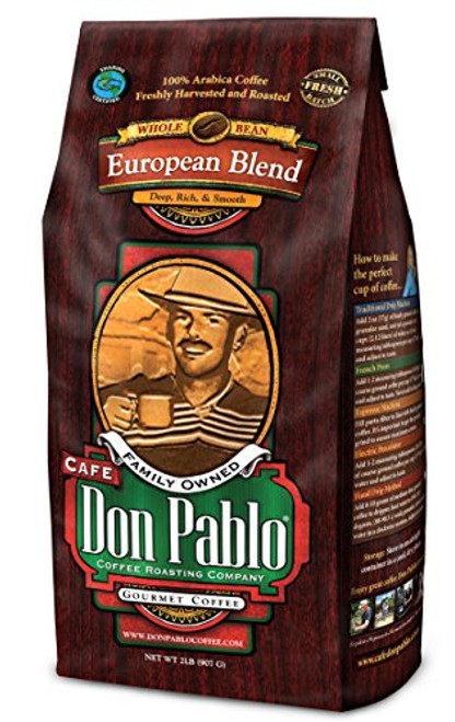 2LB Cafe Don Pablo European Blend - Whole Bean Coffee - Dark Roast - 2 Lb Bag (Whole Bean)