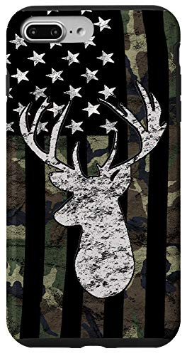 iPhone 7 Plus8 Plus Whitetail Buck Deer Hunting American Camouflage USA Flag Case
