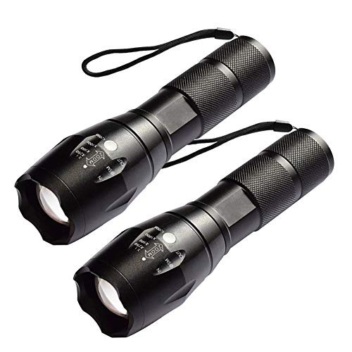 Flashlights 2 Pack ZHUPIG LED Flashlight Handheld Flashlight with High Lumens Zoomable 5 Modes Water Resistant for Camping Outdoor Emergency