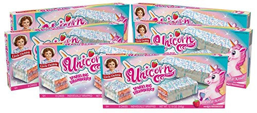 Little Debbie Unicorn Cakes 48 Individually Wrapped Strawberry Cakes 8 Count Pack of 6