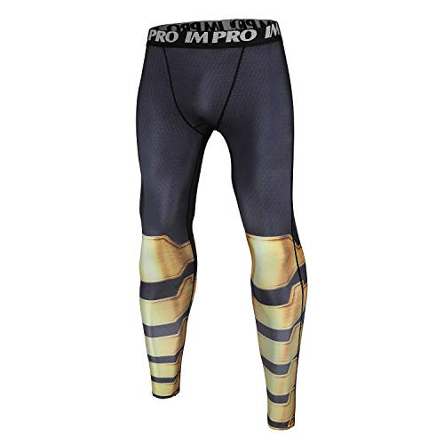 COOLMAX Shazam Compression Pants Mens Running Tights Workout Leggings Black XX-Large