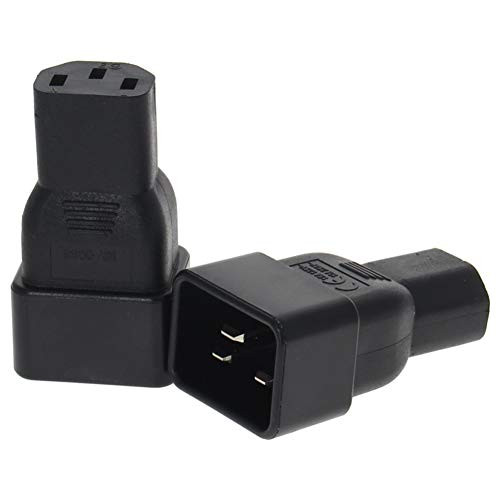 Fielect IEC320 Male C20 to Female C13 Power Socket Adapter AC110-250V 16A C20 to C13 Power Socket Converter 2Pcs