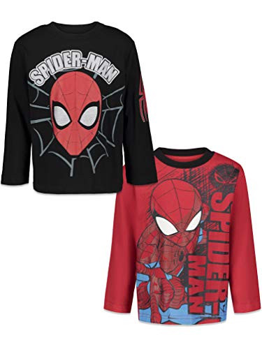 Marvel Spiderman Little Boys 2 Pack Long Sleeve Graphic T-Shirts BlackRed 6