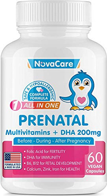 Prenatal Vitamins with Folic Acid and DHA - Folate Prenatal Supplement for Fertility Boost - Postnatal Vitamins - Fertility Prenatal Vitamins - Support Babys Development - 60 Capsules Product Name Prenatal Vitamins with Folic Acid and DHA - Folate Prenatal Supplement for Fertility Boost - Postnatal Vitamins - Fertility Prenatal Vitamins - Support Babys Development - 60 Capsules Product Name