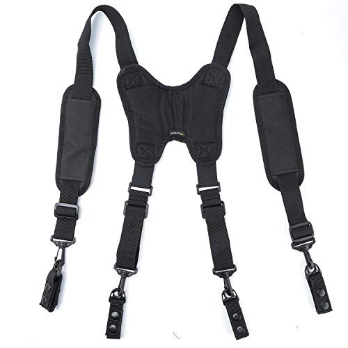 Duty Belt Suspenders Law Enforcement Police Suspender for Duty Belt with Padded Adjustable and 4 Tool Belt Loops