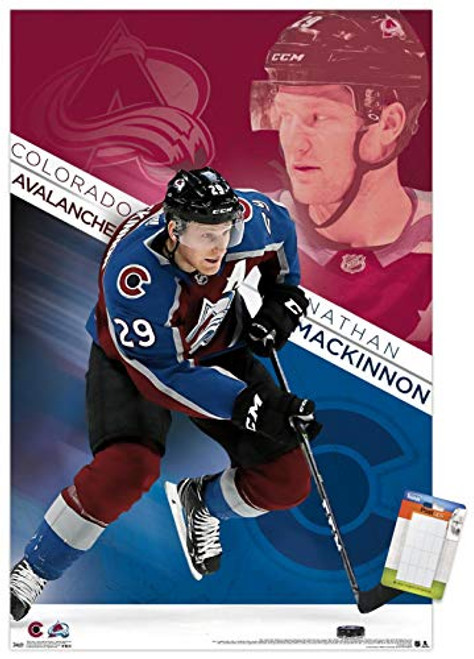 Trends International NHL Colorado Avalanche - Nathan MacKinnon 19 Wall Poster 22_375 x 34 Premium Poster  and  Mount Bundle