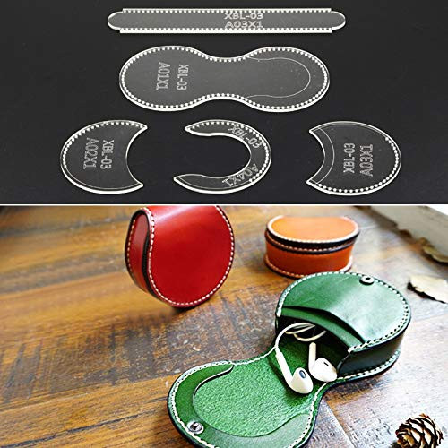 Transparent Purse Leather Craft Acrylic Wallet Bag Pattern Stencil Template Tool DIY Set