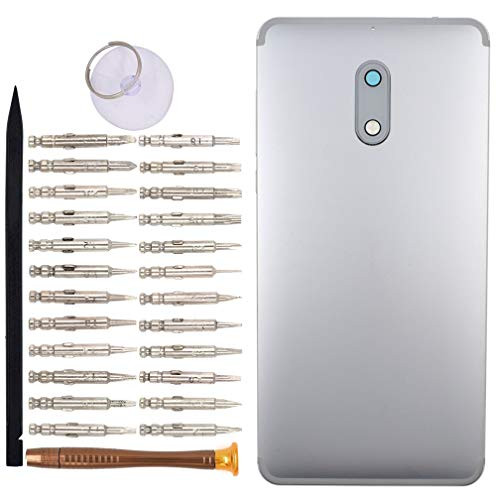 TA-1021 Battery Door Cell Phone Backs Replacement for Nokia 6 TA-1033 TA-1000 TA-1003 TA-1025 Silver