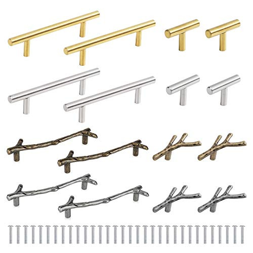 16pcs Tray Handles for Resin Gartful Handles for Epoxy Resin Casting Mold Resin Tray Handles with Screw Set for Faux Agate Tray Serving Board Wine Cabinet Drawer Door 3 Styles