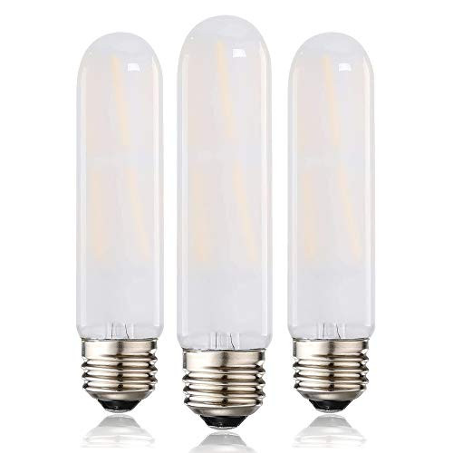 LEOOLS T10 Led Frosted Bulb 8W Dimmable Tubular LED Light Bulb 75 Watt Incandescent Bulb Equivalent 4000K Daylight Frosted Glass E26 Base for Cabinet Display Cabinet etc3 Pack_