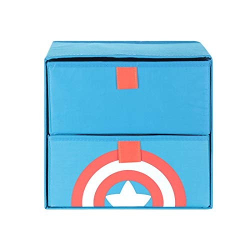 MINISO Marvel 2-Drawer Storage Clothing Foldable Organizing Box Built-in Fabric Plate30x20x28cm Captain America