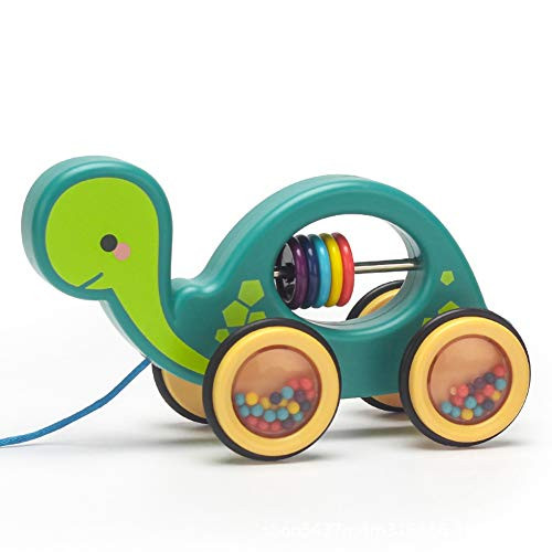 Toddler Push  and  Pull Toys Pull-Along Baby Toy with Rubber Rimmed Wheels for Easy Push and Pull Action Family Early Learning and Motor Skills Toy Best Birthday Gifts for Pre-KindergartenTortoise