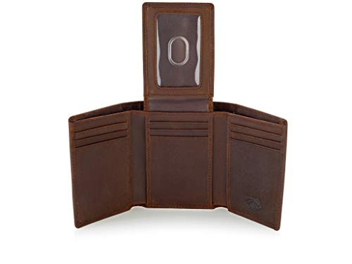 Stealth Mode Trifold Leather Wallet for Men with ID Holder and RFID Blocking Brown