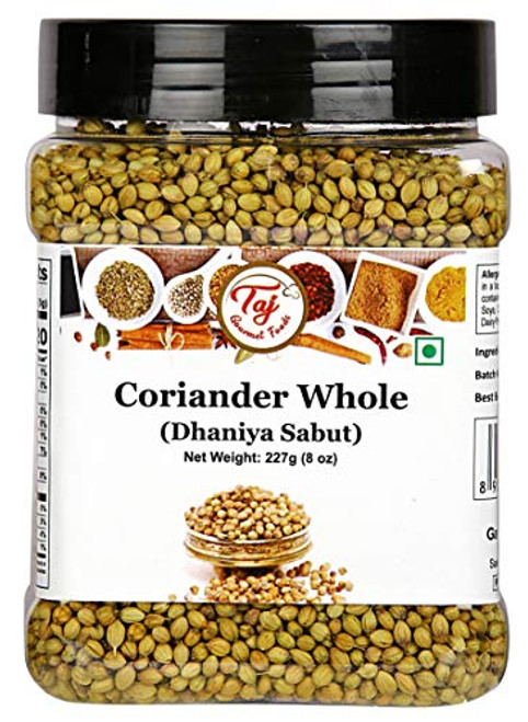 TAJ Premium Indian Coriander Seeds Dhania Coriander Whole 3 Pound Jar TAJ Premium Indian Coriander Seeds Dhania Coriander Whole 3 Pound Jar