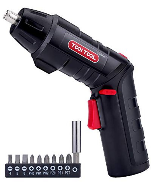 TOOI TOOL 4V Max Cordless Pivoting Screwdriver Kit Rechargeable Electric Screwdriver with LED Light 2-Position Handle 9-Piece Bit Set TOOI TOOL 4V Max Cordless Pivoting Screwdriver Kit Rechargeable Electric Screwdriver with LED Light 2-Position Handle 9-Piece Bit Set
