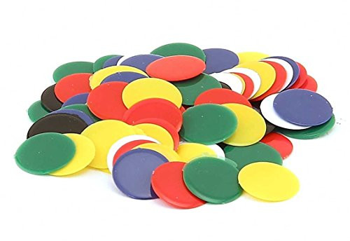 Hygloss Products Colored Bingo Chips - Plastic Color Bingo Supplies Discs for Counting, Game Tokens, Markers - Opaque, 500 Pack