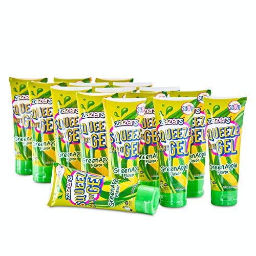 Zazers Sour Squeeze Candy Gel Green Apple Flavor Candy Gel for kids and adults Kosher Candy Novelty Candy Squeeze Candy 2_82 OZ each Bulk Candy Pack of 16