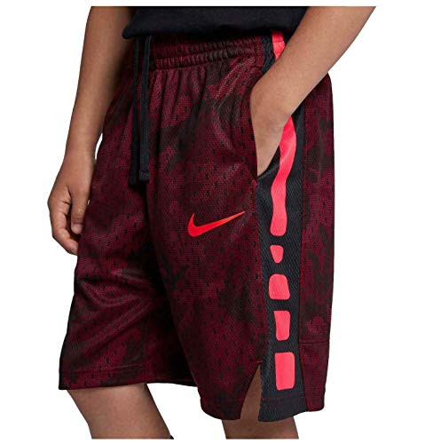 Nike Big Boys 8-20 Elite Stripe Basketball Shorts Hyper Crimson Small