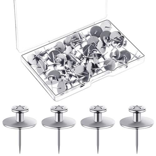 Double-Headed Picture Hangers Nails Small Head Hanging Nails Picture Photo Hanging Hook Pins for Home Office Hanging Picture Photo Decorations Silver80 Pieces