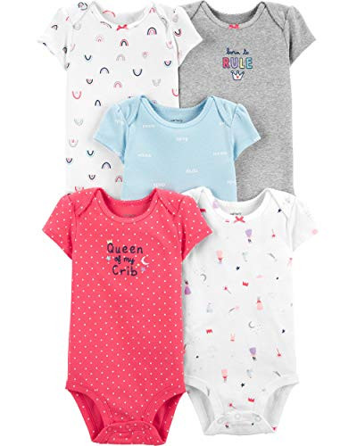 Carters Baby Girls 5-Pack Bodysuits Princess 18 Months