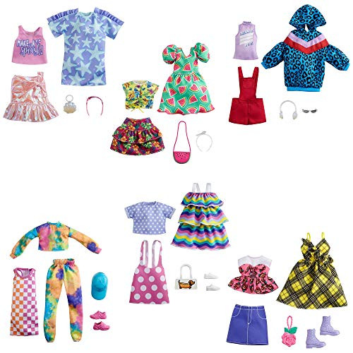 Barbie Fashions 2-Pack Clothing Set 2 Outfits Doll Include Watermelon-Print Dress Floral Skirt Tropical Tank and 2 Accessories Gift for Kids 3 to 8 Years Old Barbie Fashions 2-Pack Clothing Set 2 Outfits Doll Include Watermelon-Print Dress Floral Skirt Tropical Tank and 2 Accessories Gift for Kids 3 to 8 Years Old
