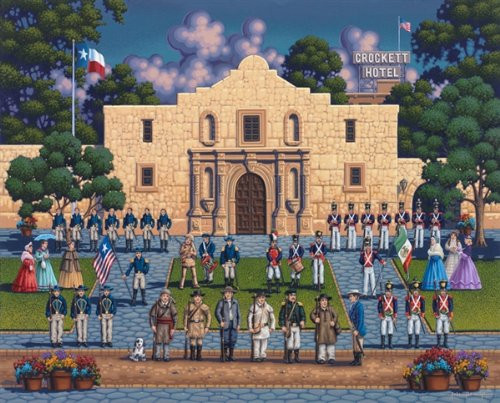 Jigsaw Puzzle - The Alamo 500 Pc By Dowdle Folk Art Jigsaw Puzzle - The Alamo 500 Pc By Dowdle Folk Art
