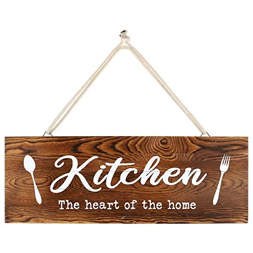 whoaon Kitchen Wall Decor Sign Kitchen The Heart of The Home_ Real Pallet Rustic Wood Sign for Farmhouse Kitchen Decor Rustic Kitchen Wall Decor with Kitchen Sign_ 6 x17