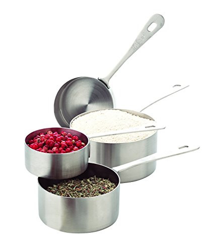 AMCO 864 B0000CFXHJ Stainless Steel Measuring Cups, Set of 4, Standard, Silver