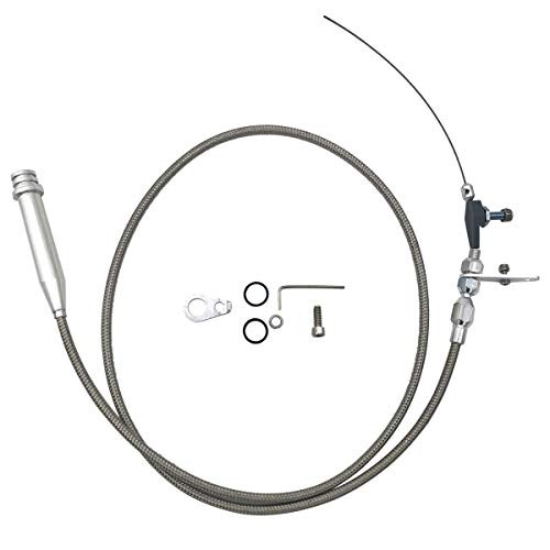 Transmission Kickdown Cable KitStainless Braided Kick Down Cable Replacement for GM 700R4 TRANSMISSION DETENT 6051