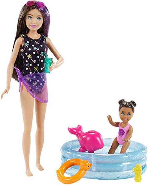 Barbie Skipper Babysitters Inc_ Dolls  and  Playset with Babysitting Skipper Doll Toddler Small Doll with Color-Change Swimsuit Kiddie Pool Whale Squirt Toy  and  Accessories for Kids 3 to 7 Years Old