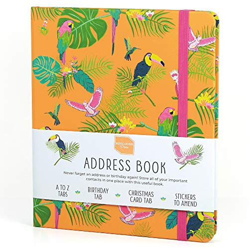Boxclever Press Address Book with Tabs_ Large Address Book with 432 Spaces_ Address Book with Tabbed Sections for Birthdays  and  Christmas Cards Pocket  and  Change of Address Labels - 7 x 8_5