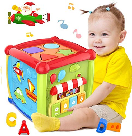 Baby Activity Cube Toys 12-18 Month -Early Learning Educational Baby Toys 6 12 Month Musical Color Shape Sorter Toy Gift for 1 2 3 Years Old Boys Girls Kids Toddler Baby Activity Cube Toys 12-18 Month -Early Learning Educational Baby Toys 6 12 Month Musical Color Shape Sorter Toy Gift for 1 2 3 Years Old Boys Girls Kids Toddler