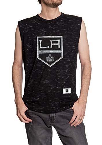Calhoun NHL Mens Team Logo Crew Neck Space Dyed Cotton Sleeveless T-Shirt LA Kings XX-Large
