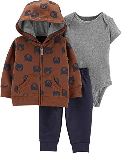 Carters Baby Boys 3-Piece Little Jacket Set 12 Months BrownBlueBear